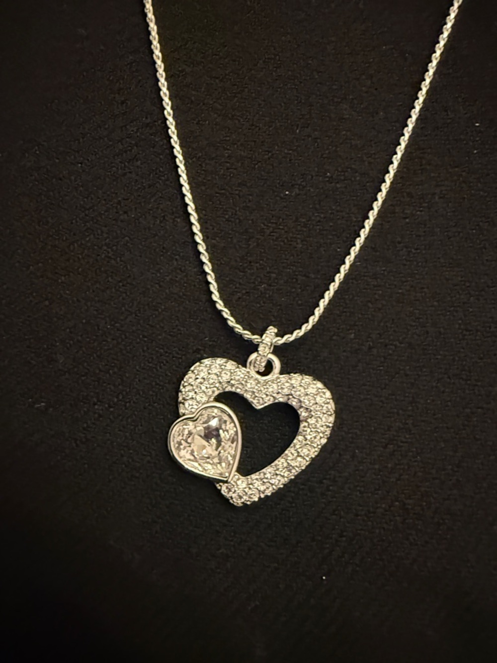 Swarovski Silver Heart Pendant Necklace - Women Jewelry